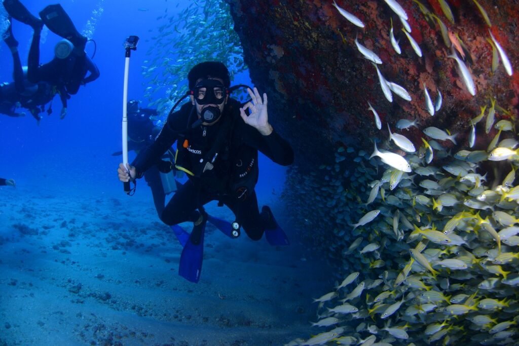 diving in shallow water