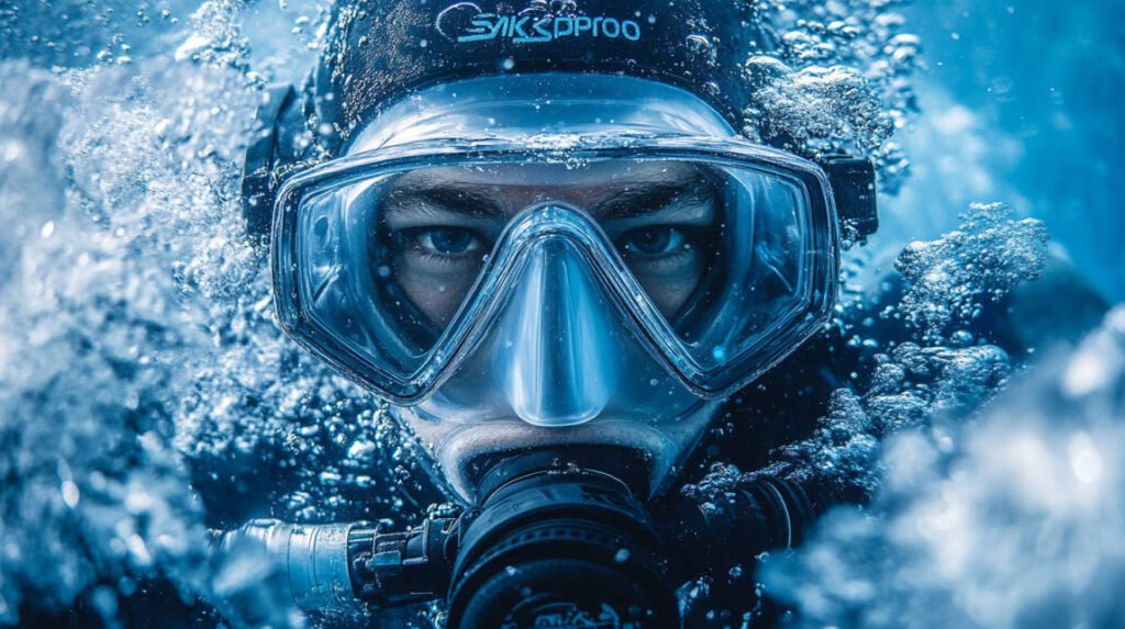 an image of the Scubapro MK25 EVO/A700 regulator set underwater, surrounded by ice, showcasing its all-metal second stage and XTIS system.