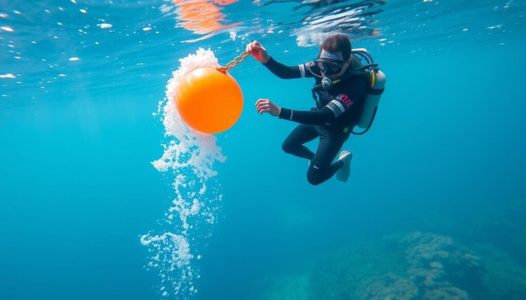 deploying diving buoy